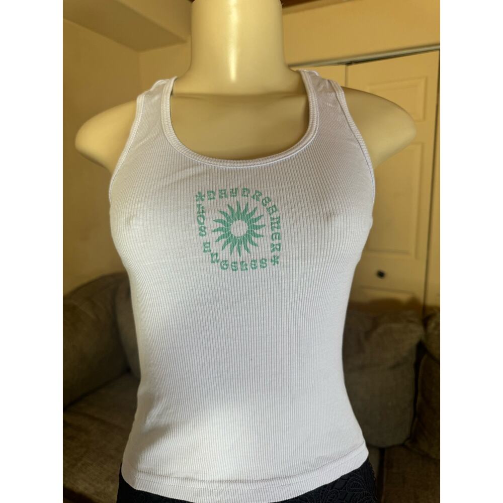 Daydreamer Ribbed Cropped Sun Graphic top Size Small NWT